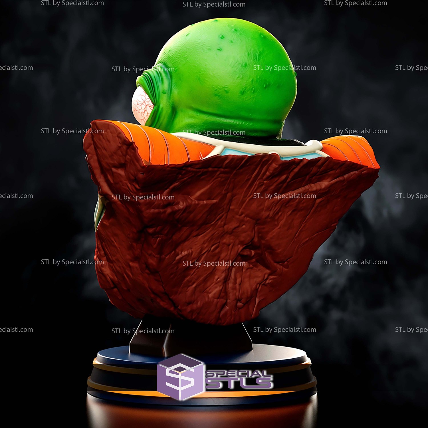 Guldo Psychic Warrior Bust STL Files 3D Model — view 5