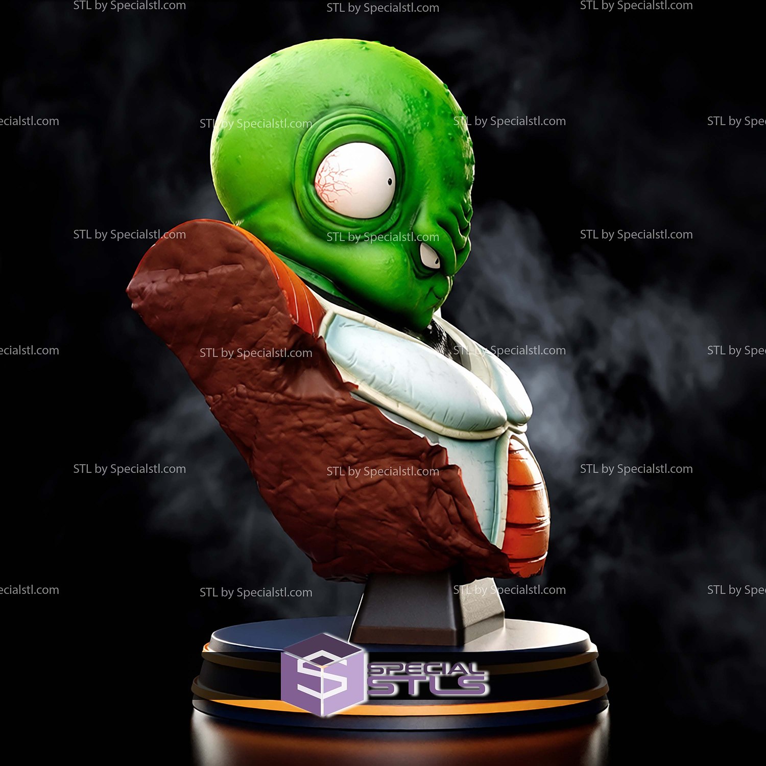 Guldo Psychic Warrior Bust STL Files 3D Model — view 7