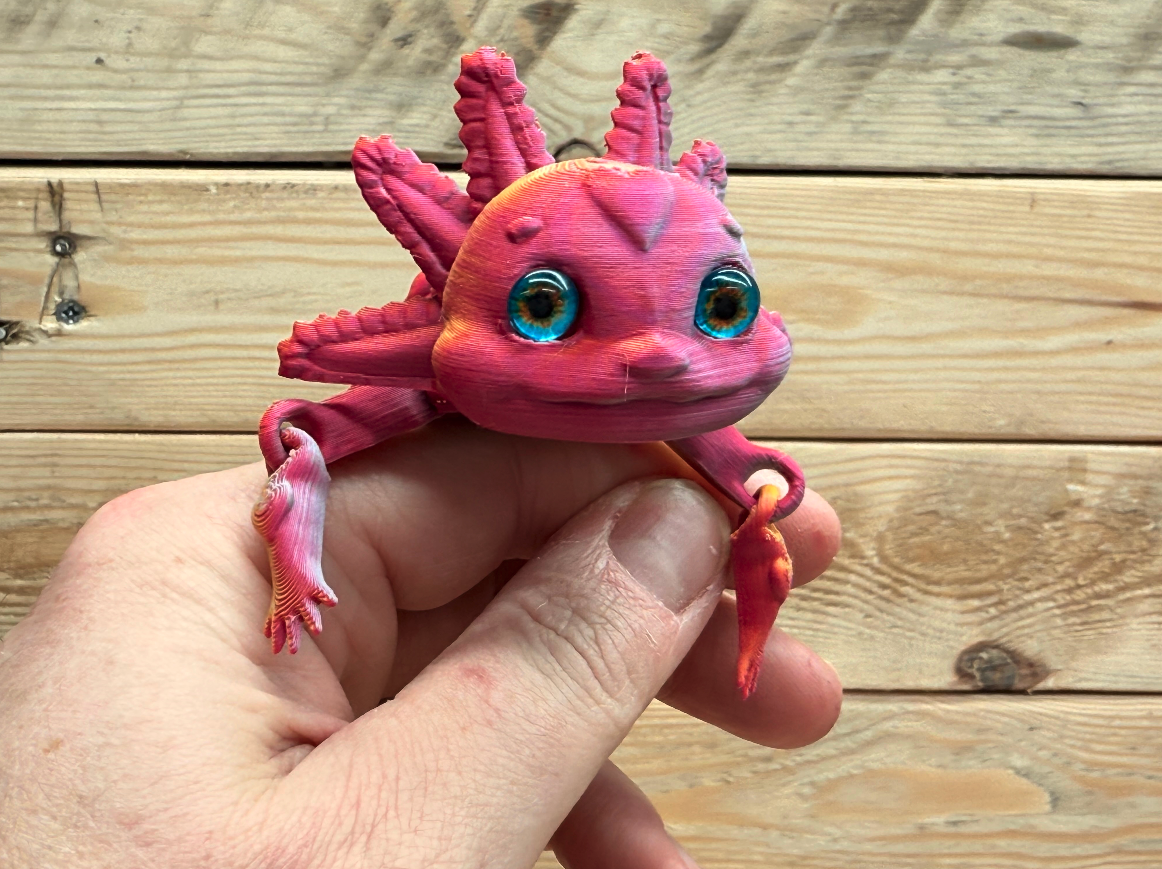 Heart Axolotl (Glass Eyes) 3D STL Model