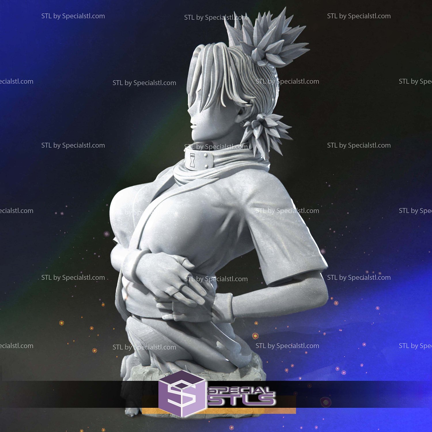 Temari Naruto Bust STL Files 3D Model — view 3