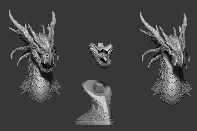 Dragon Bust 3D STL Model