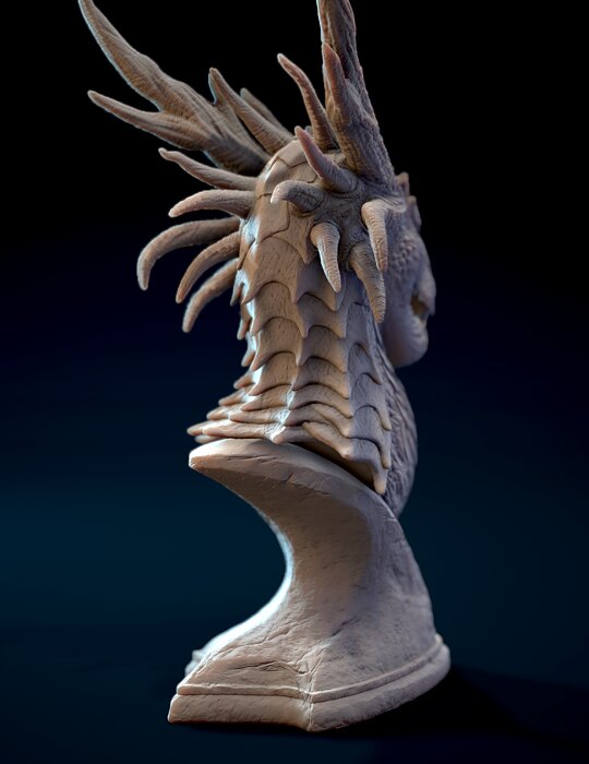 Dragon Bust 3D STL Model — view 5