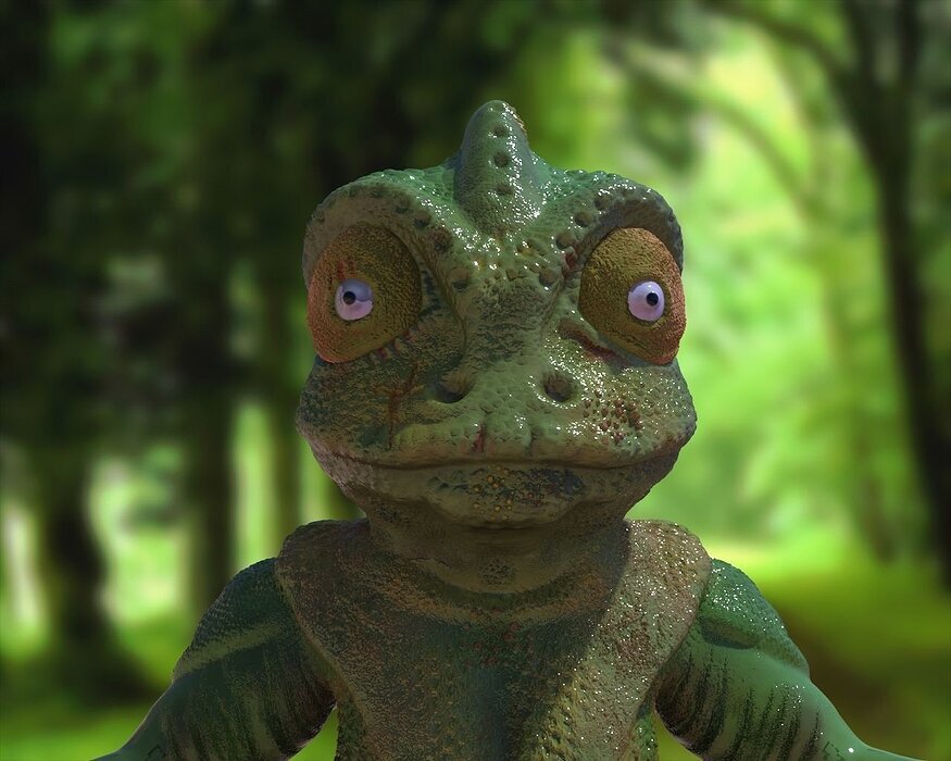 CHAMELEON lizard figurine 3D STL Model — view 2