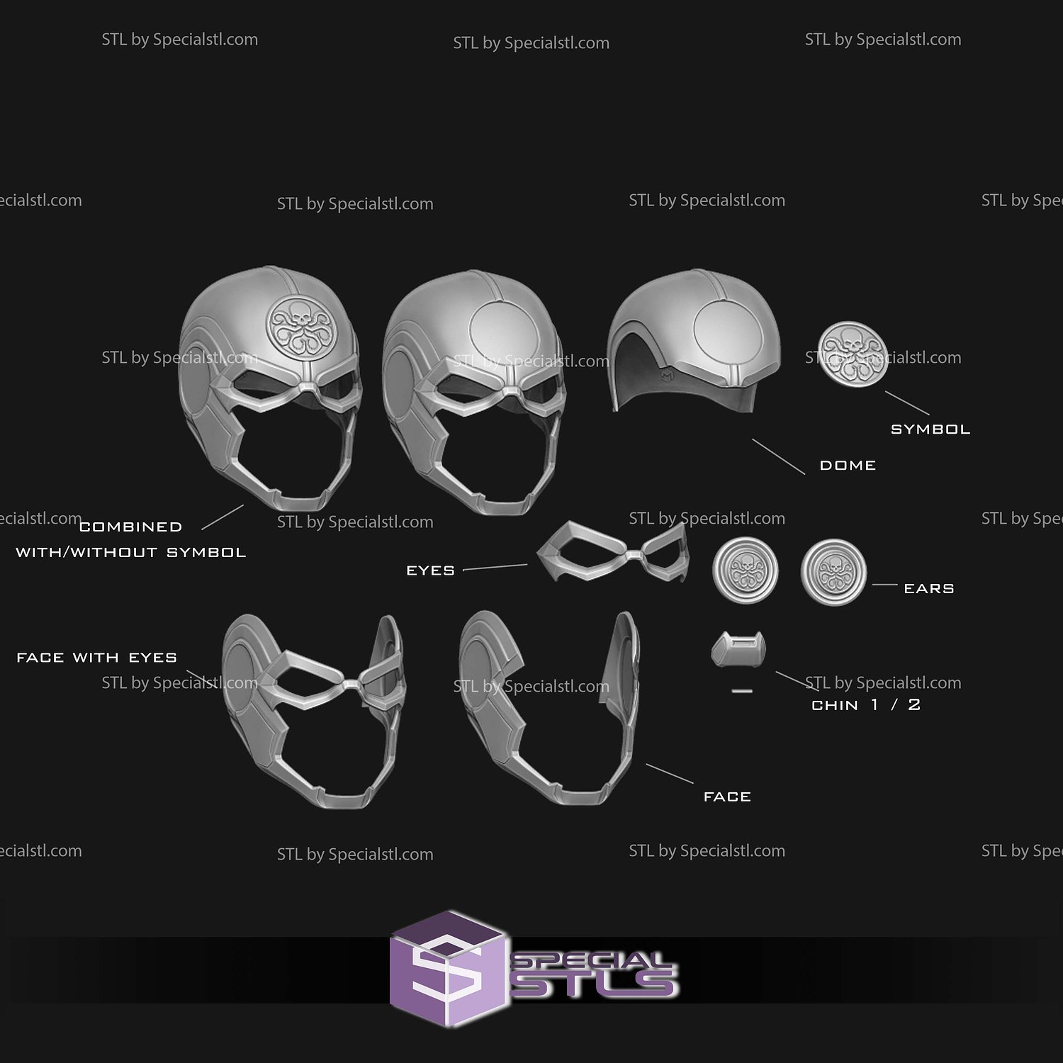 Cosplay STL Files Hydra Helmet Variant 3D Model — view 2