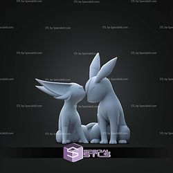 Basic Pokemon Collection Espeon and Umbreon Love statue 3D STL Model