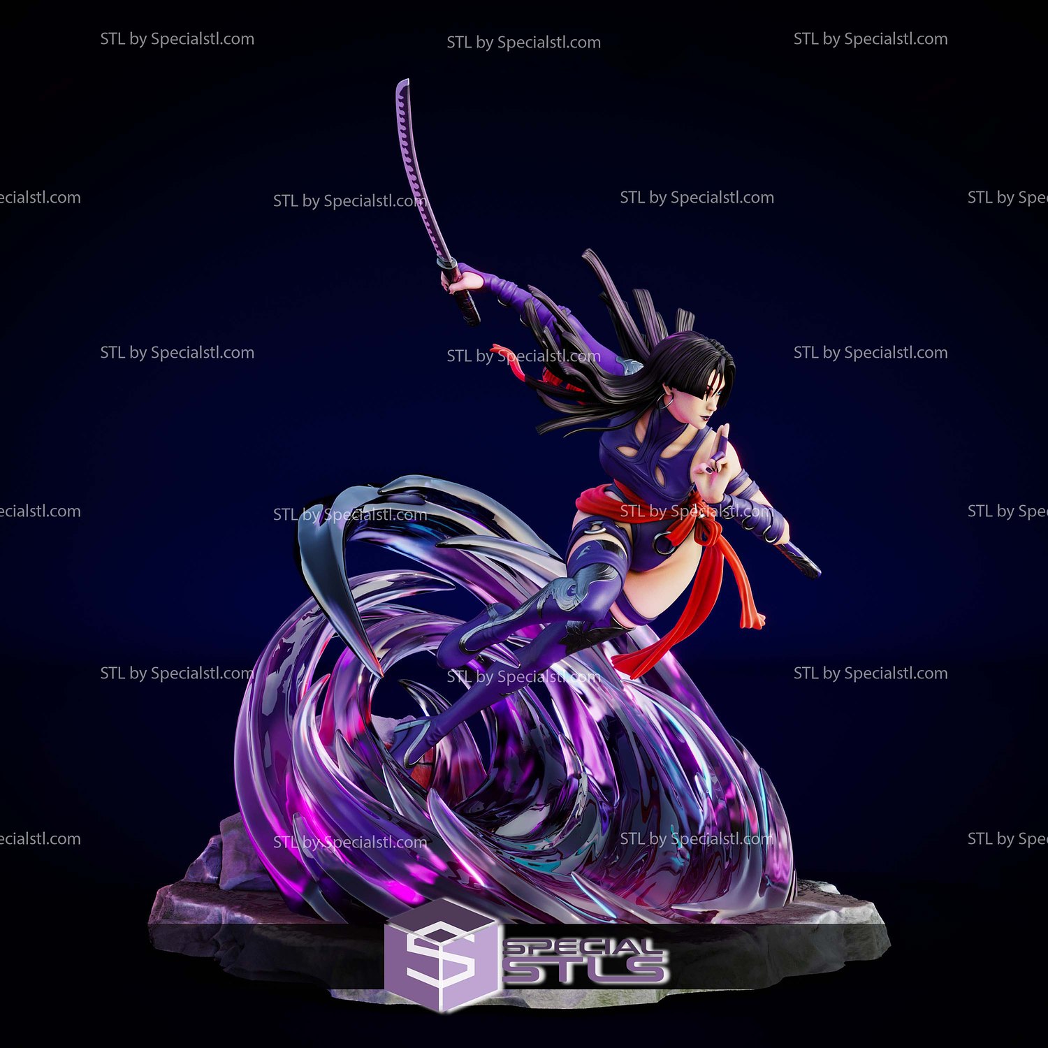 Psylocke Attack Marvel Rivals 3D Printer Files STL Model — view 2