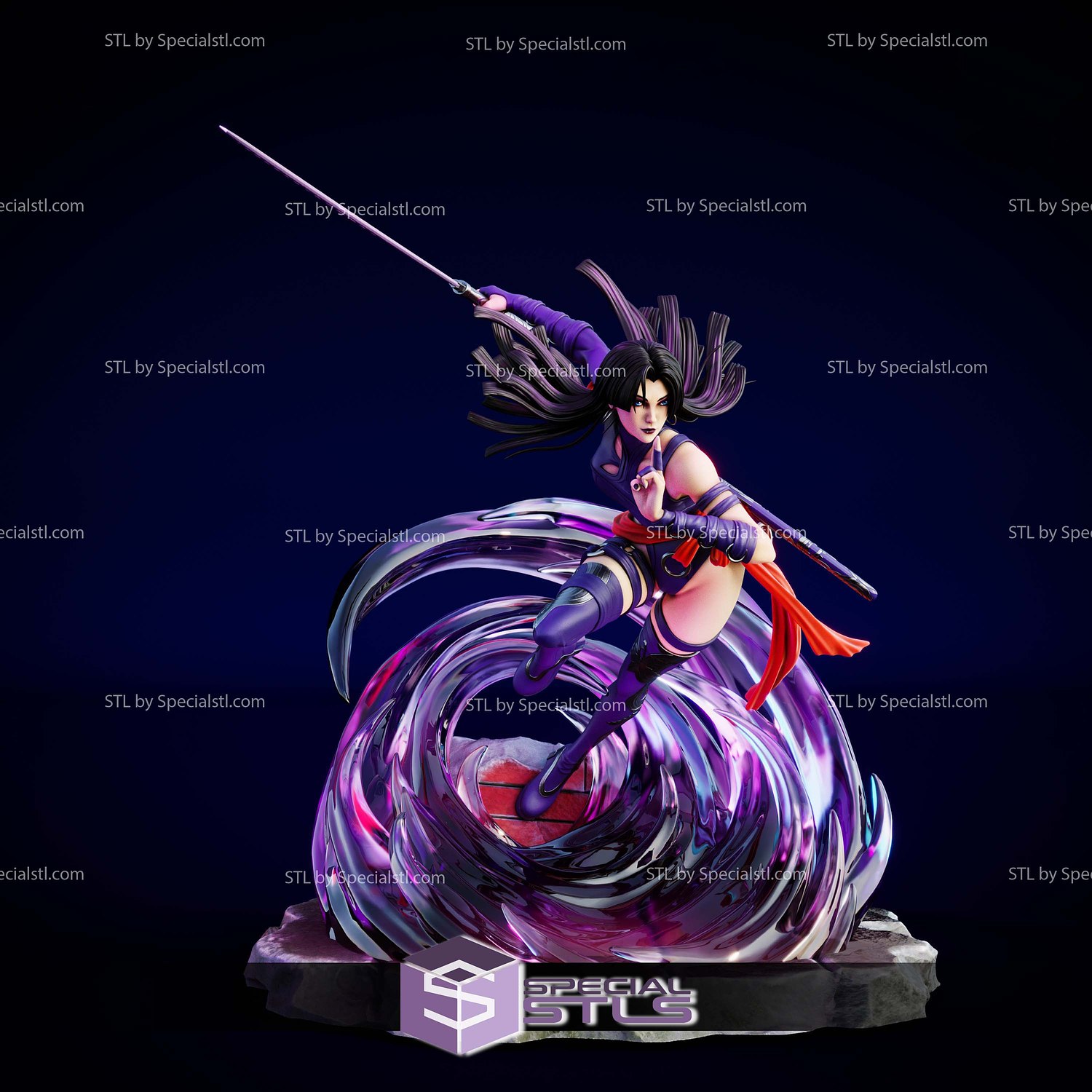 Psylocke Attack Marvel Rivals 3D Printer Files STL Model — view 3