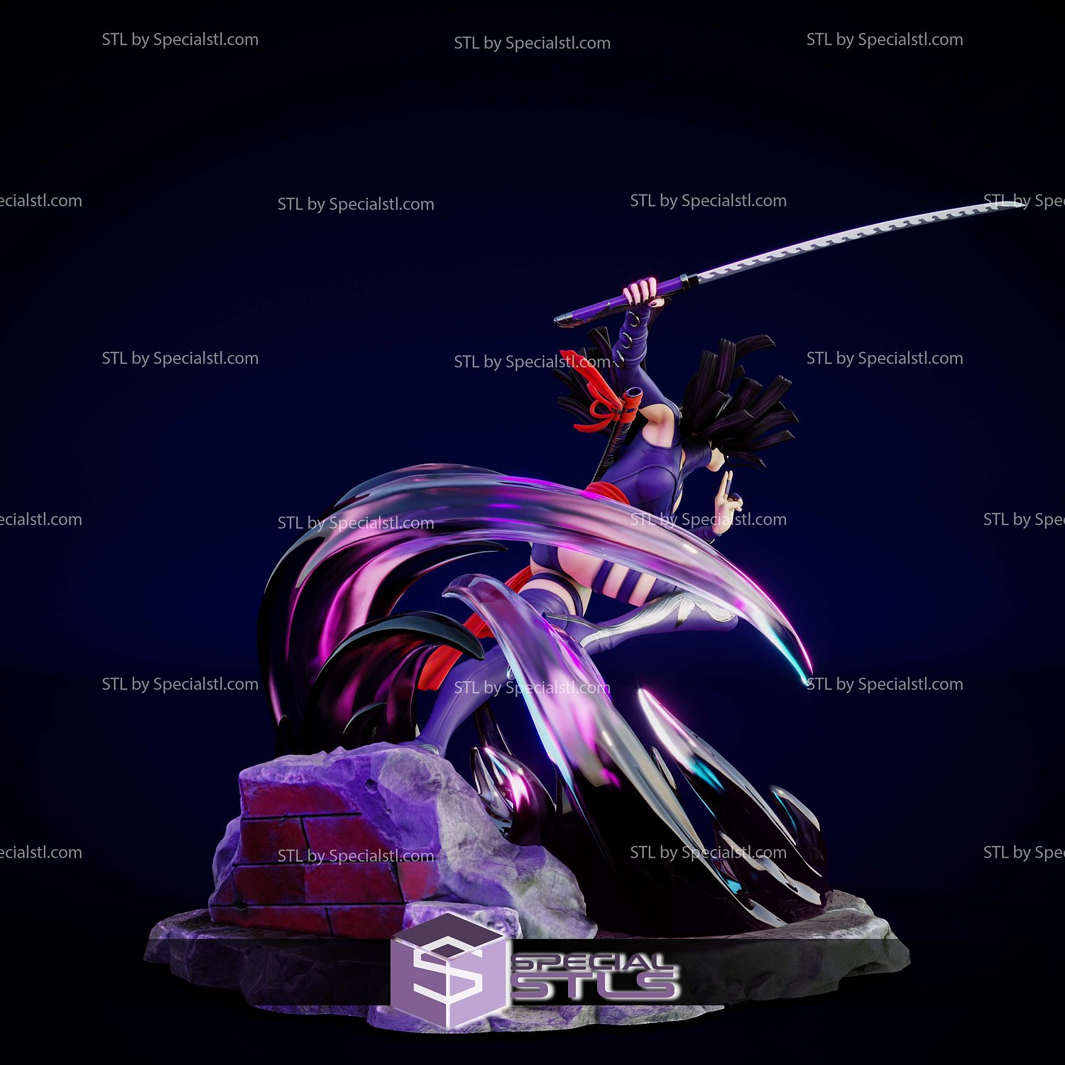 Psylocke Attack Marvel Rivals 3D Printer Files STL Model — view 4