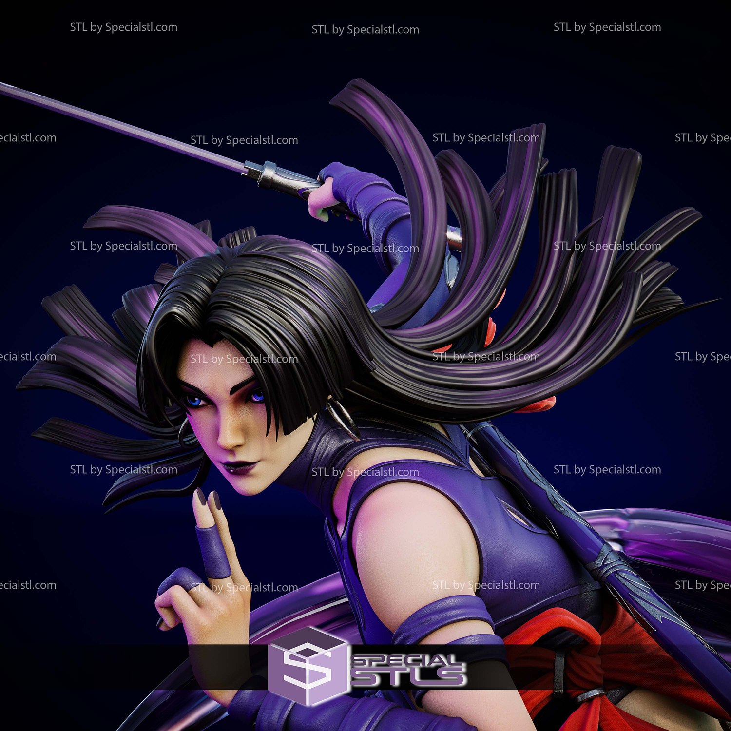 Psylocke Attack Marvel Rivals 3D Printer Files STL Model — view 6