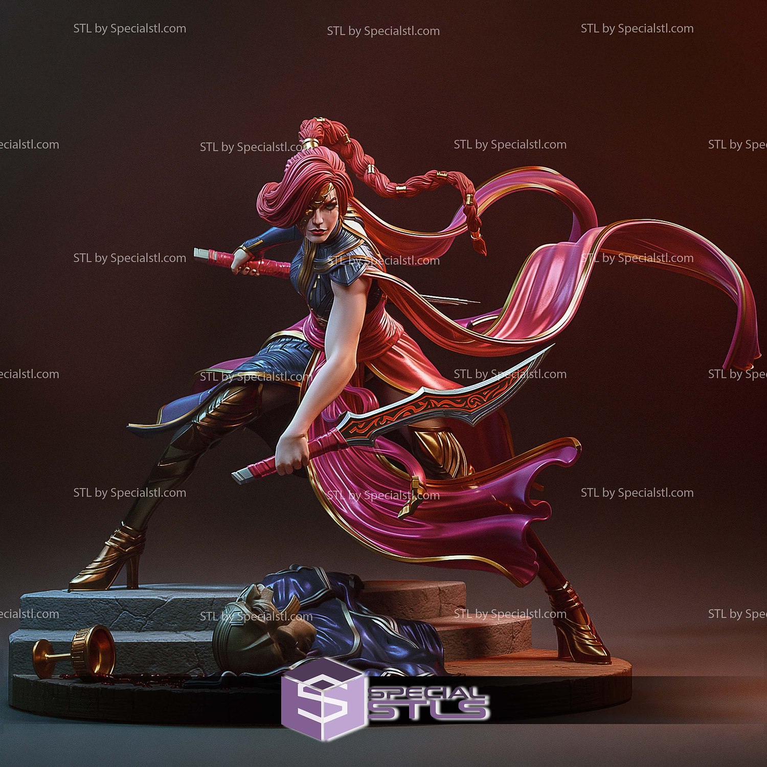 Katarina Battle 215mm STL Files 3D Model — view 2