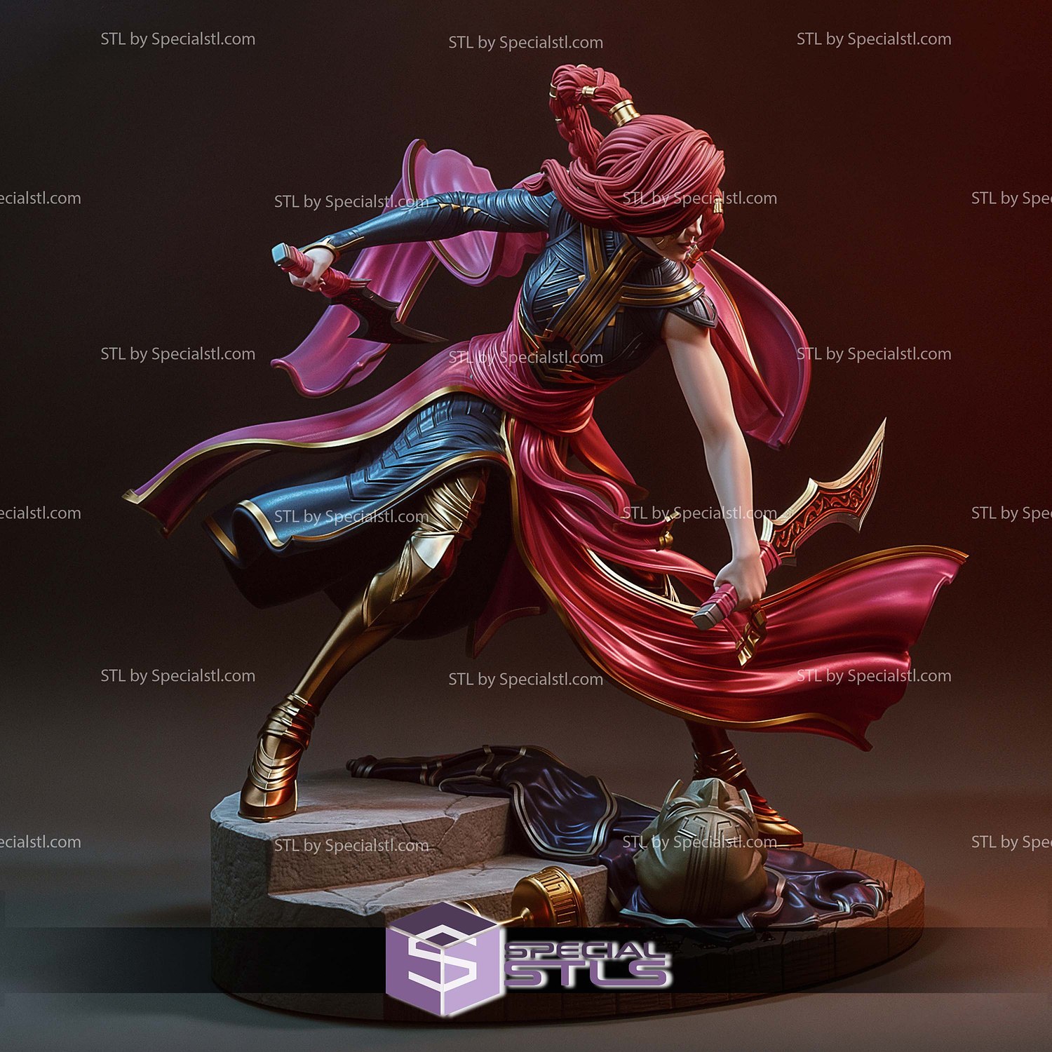 Katarina Battle 215mm STL Files 3D Model — view 4