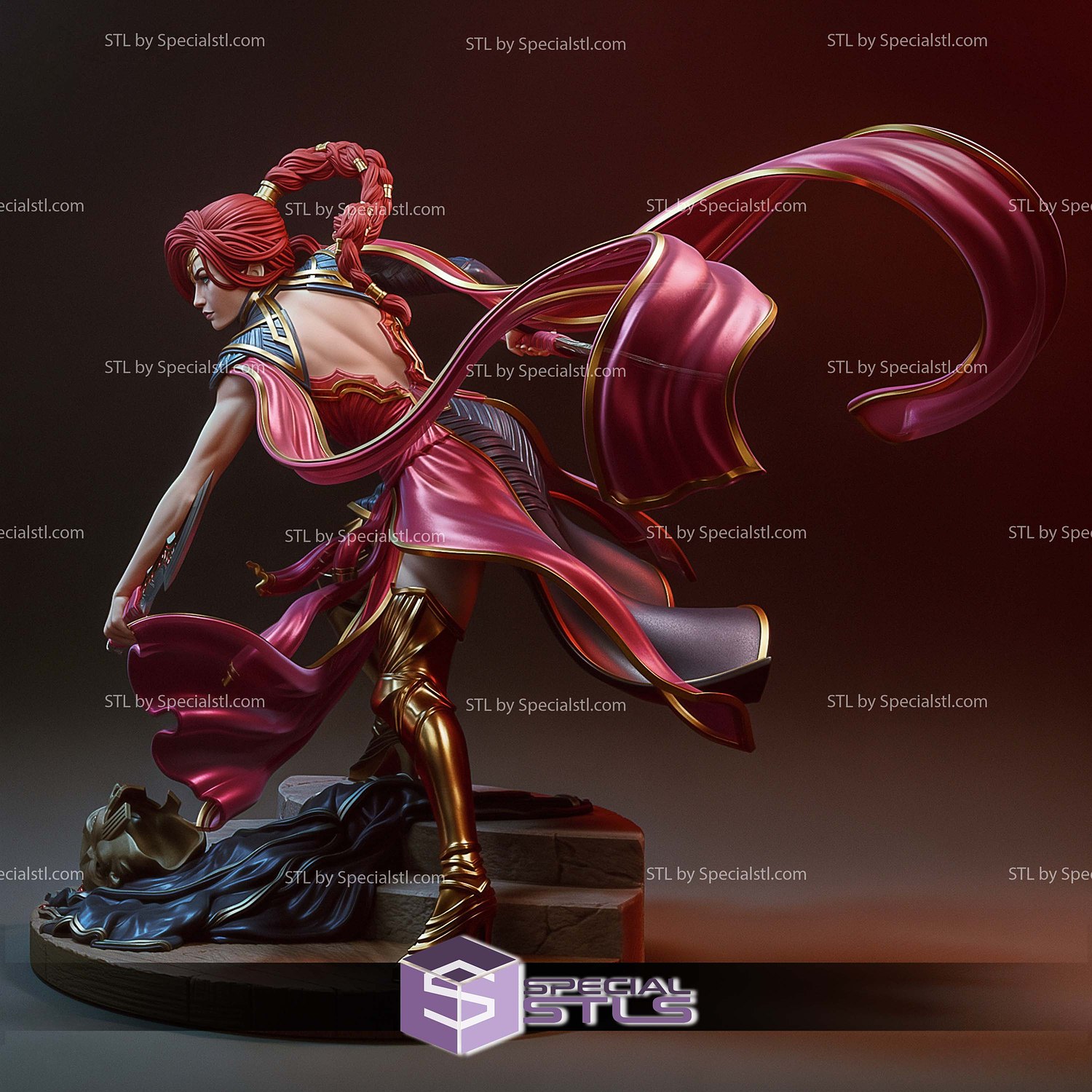 Katarina Battle 215mm STL Files 3D Model — view 5