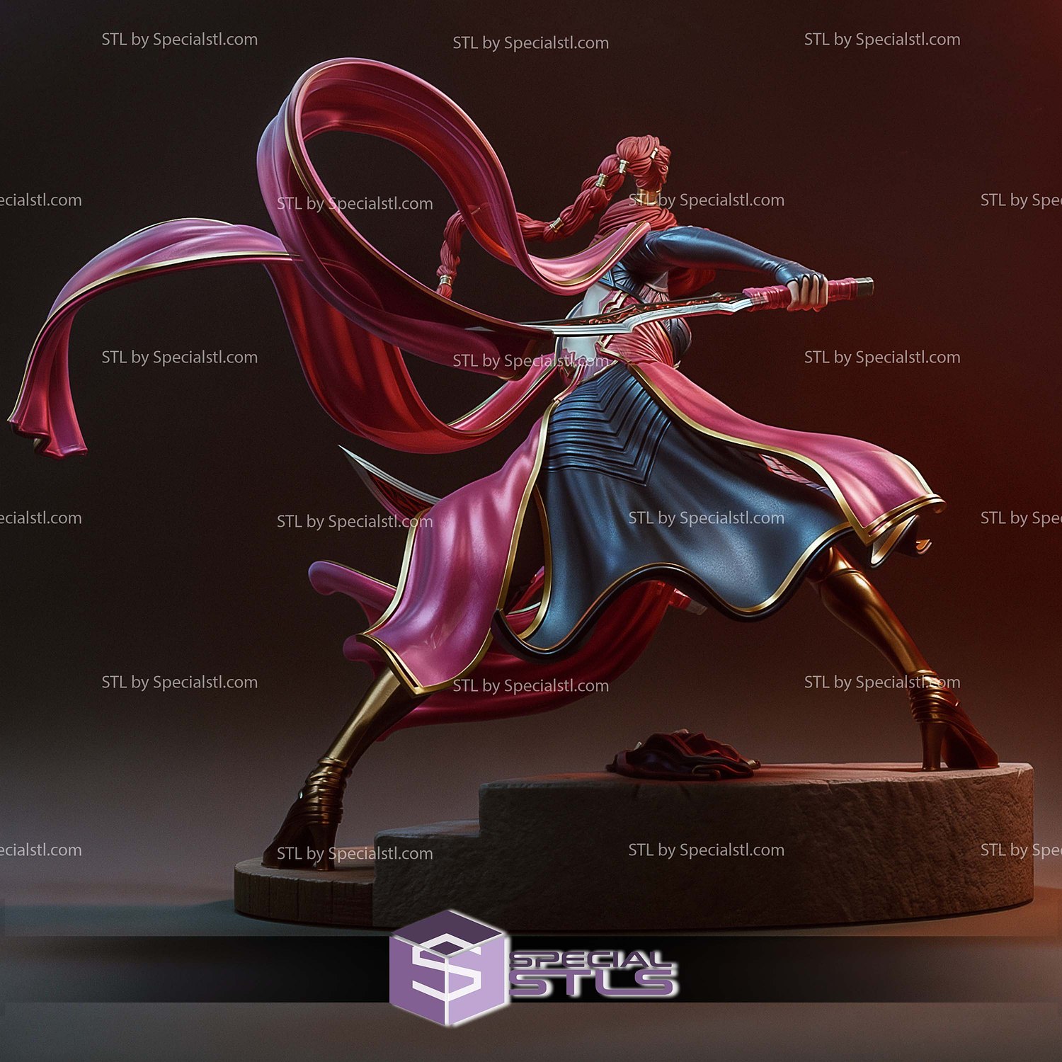Katarina Battle 215mm STL Files 3D Model — view 6