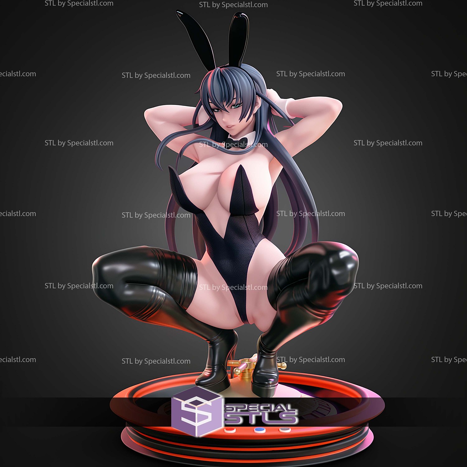 Igawa Asagi Squat Pose STL Files 3D Model — view 2