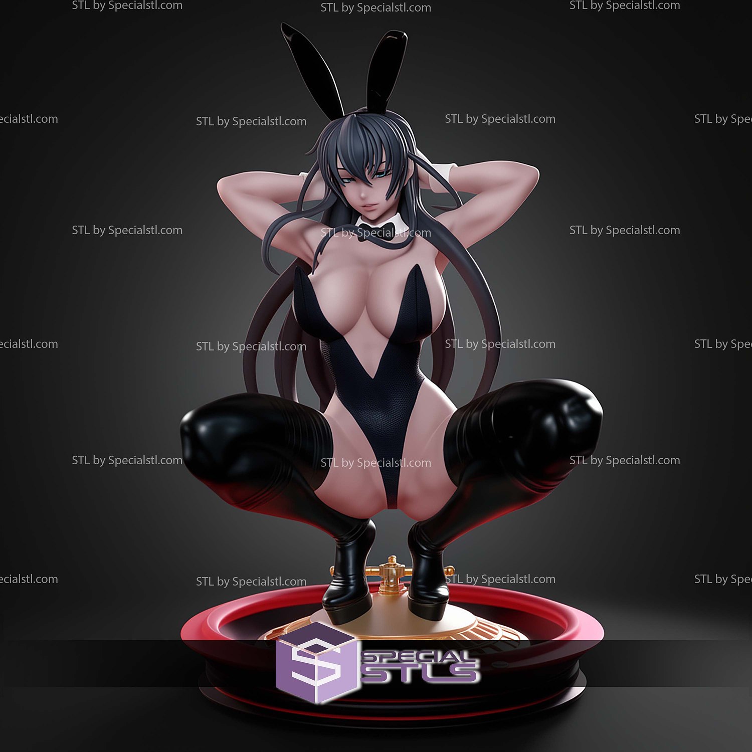 Igawa Asagi Squat Pose STL Files 3D Model — view 3