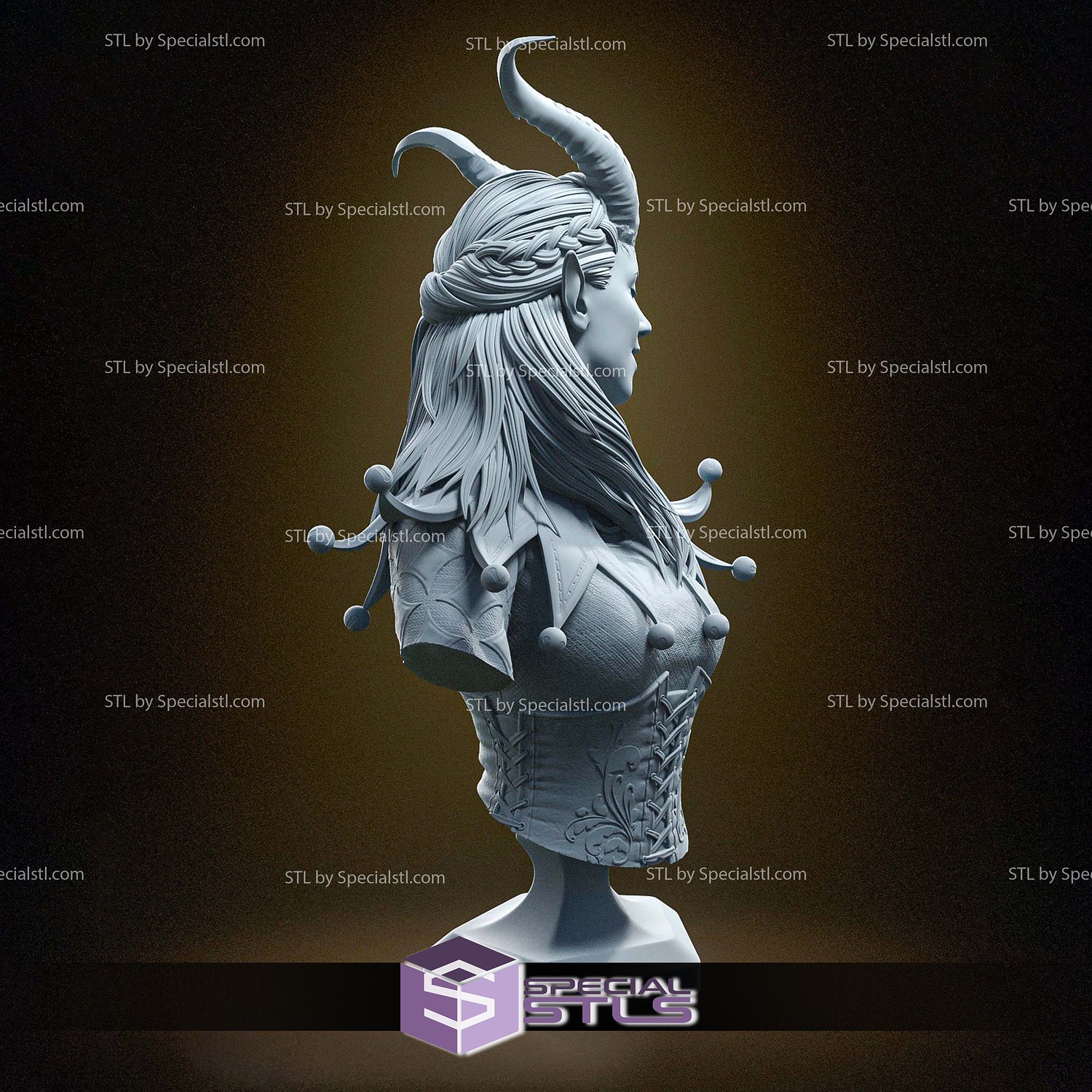 Alfira Bust Baldurs Gate 3 3D Printer Files STL Model — view 2