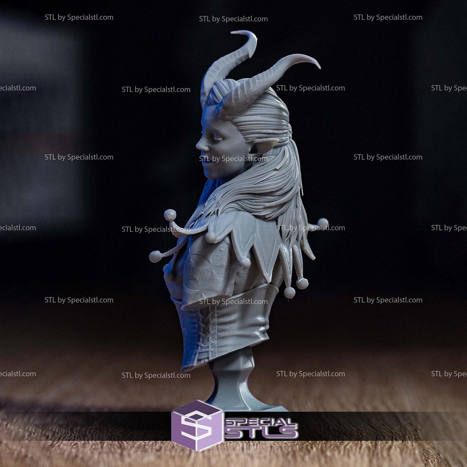 Alfira Bust Baldurs Gate 3 3D Printer Files STL Model — view 3
