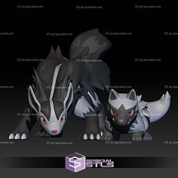 Pokemon STL Collection Poochyena Mightyena 3D Model