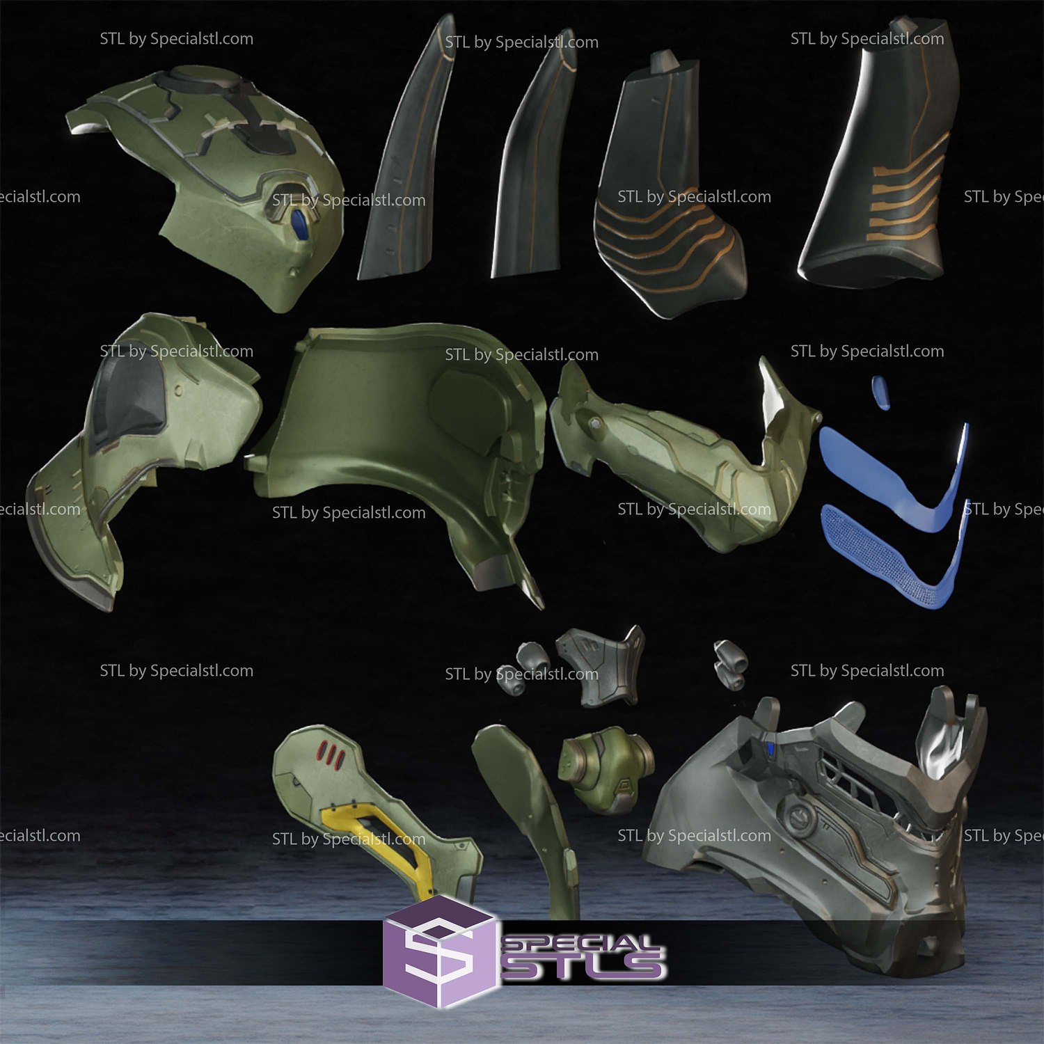 Cosplay STL Files Doom Atlas Helmet 3D Model — view 3