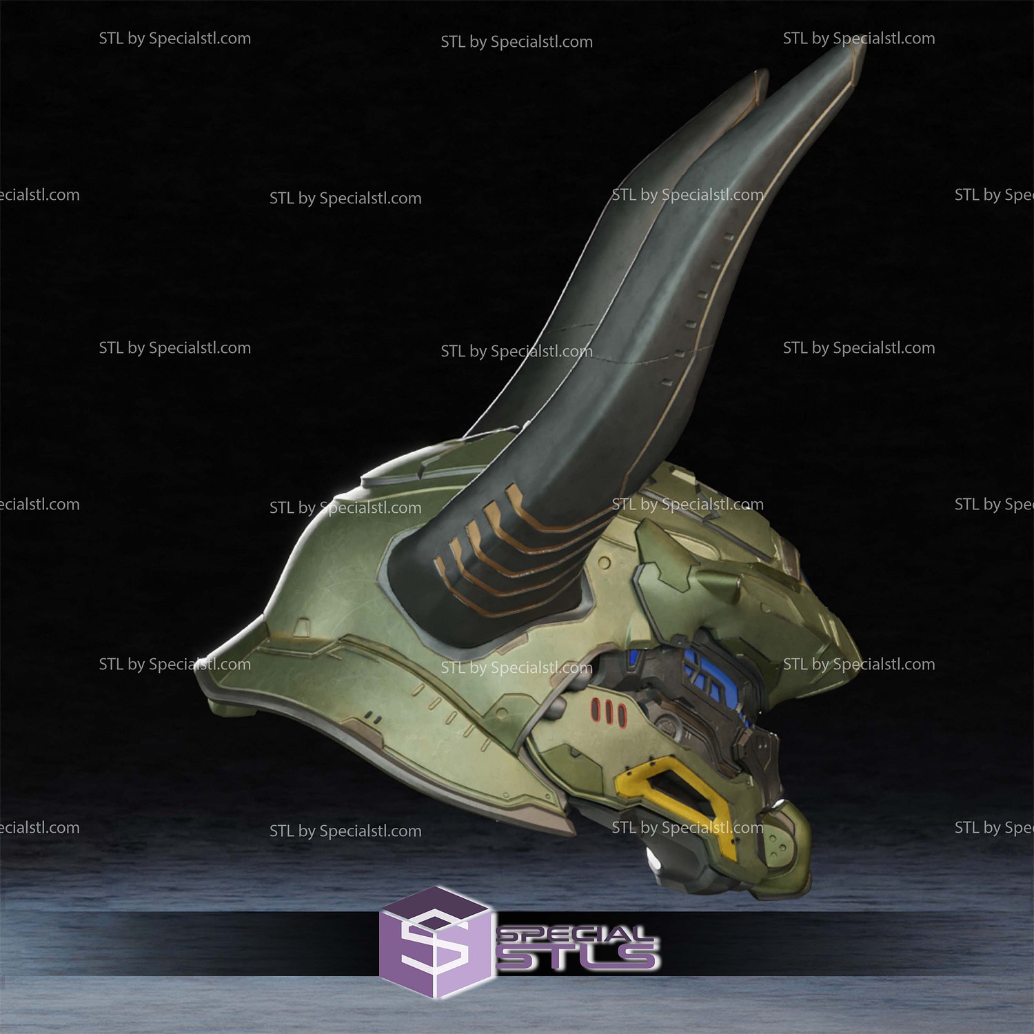 Cosplay STL Files Doom Atlas Helmet 3D Model — view 4