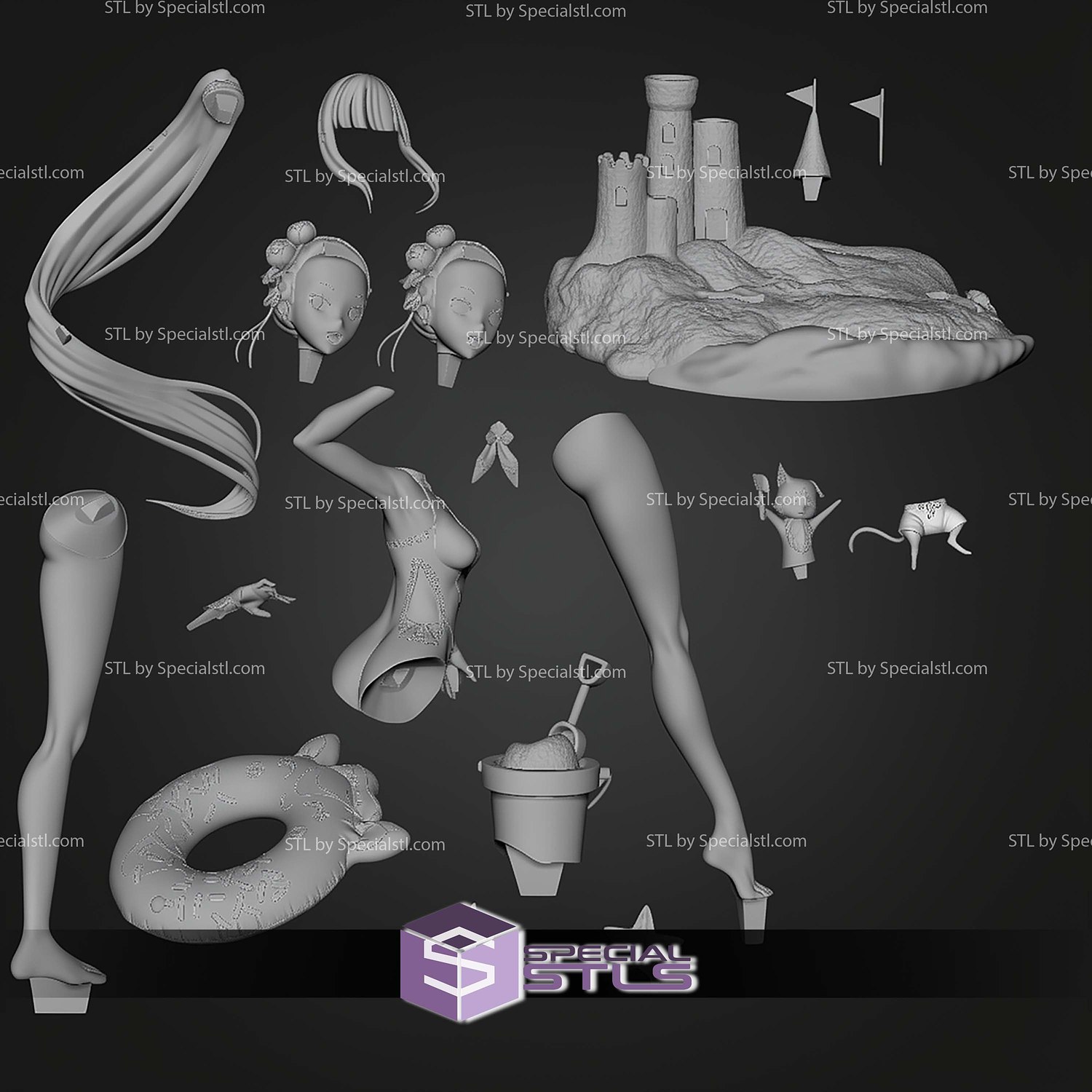 Emilia and Puck 250mm Summer Version STL Files 3D Model — view 4