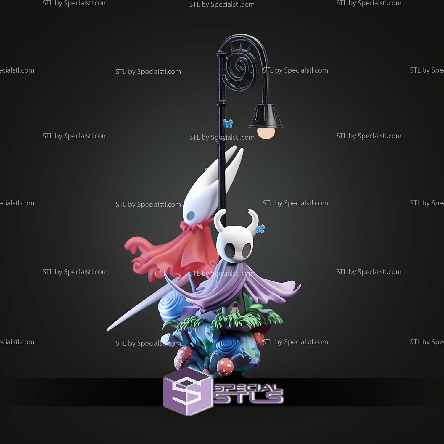 Knight and Hornet Diorama Hollow Knight STL Files 3D Model — view 5