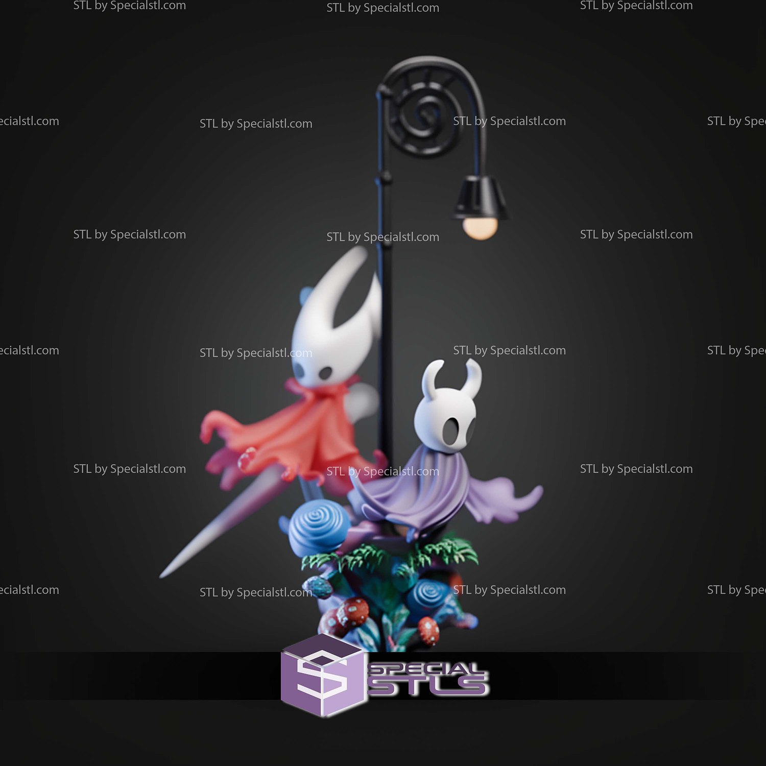 Knight and Hornet Diorama Hollow Knight STL Files 3D Model — view 6