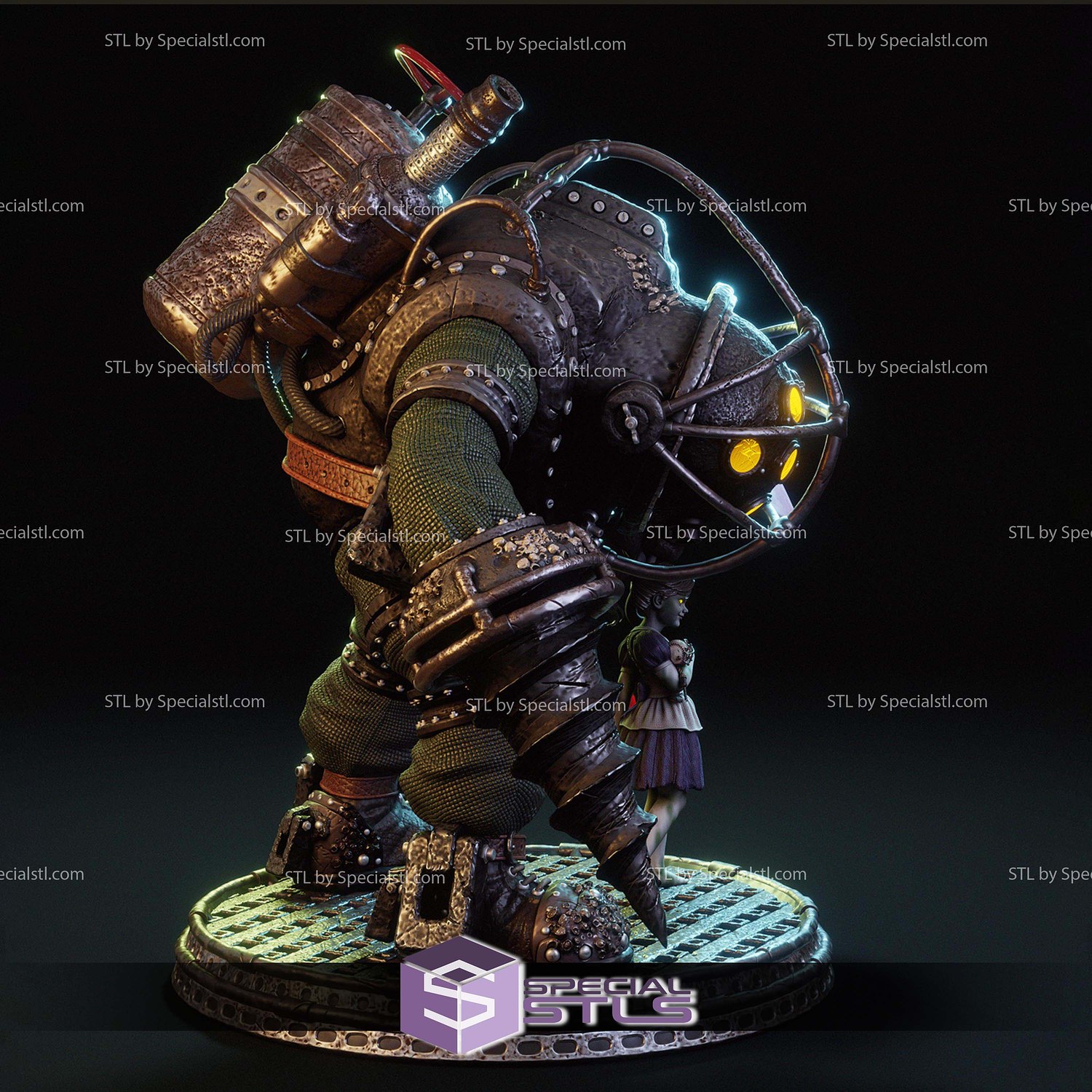 Big Daddy and Little Sister STL Files 3D Model — view 3