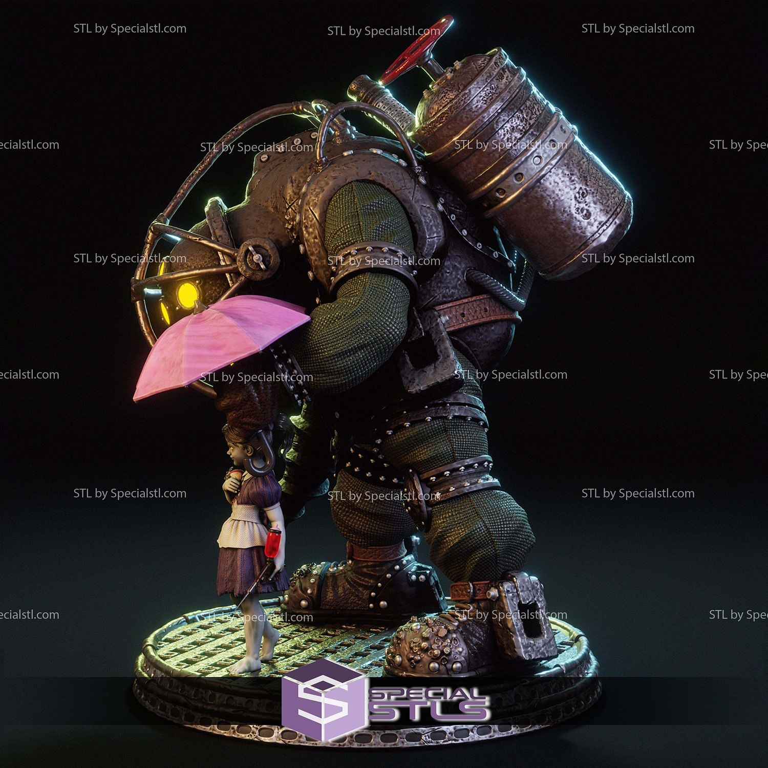 Big Daddy and Little Sister STL Files 3D Model — view 4