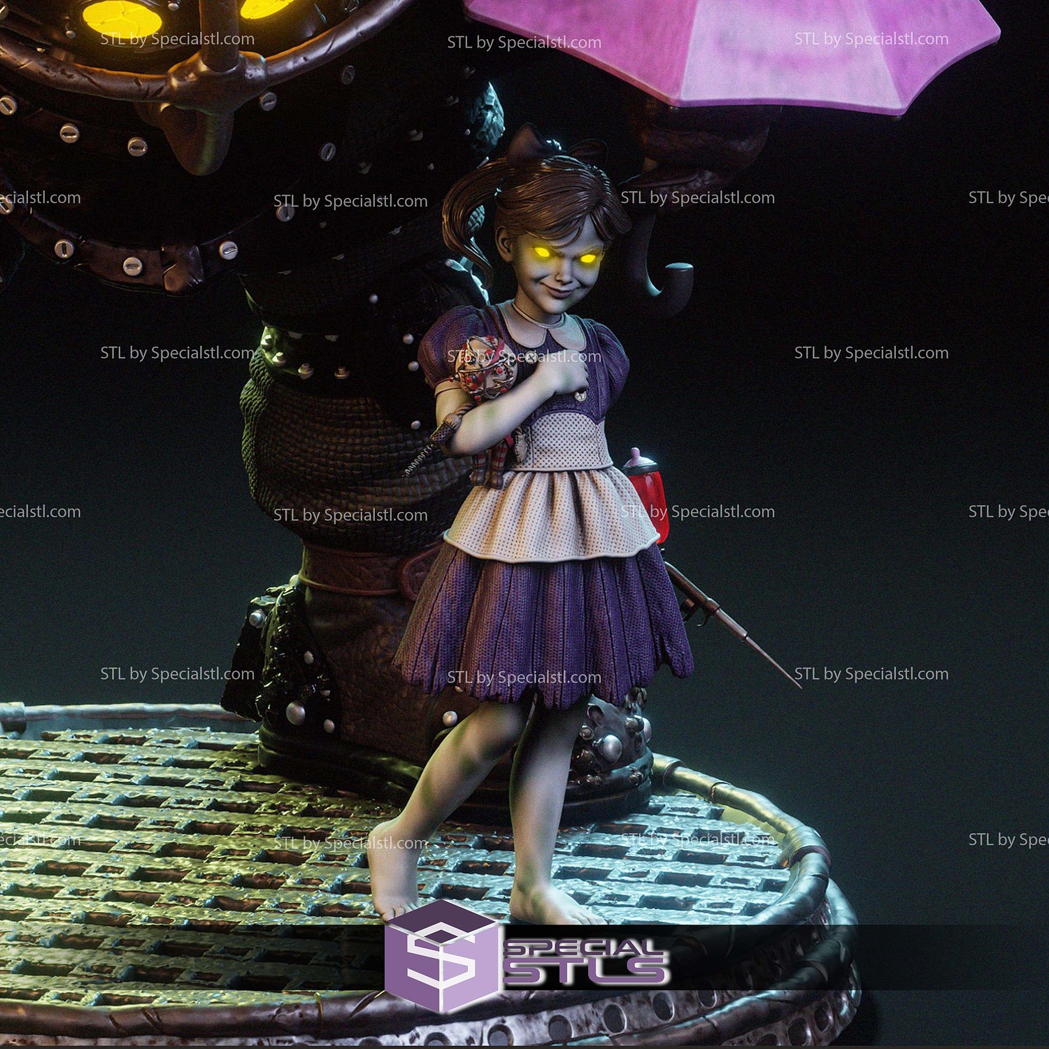 Big Daddy and Little Sister STL Files 3D Model — view 6