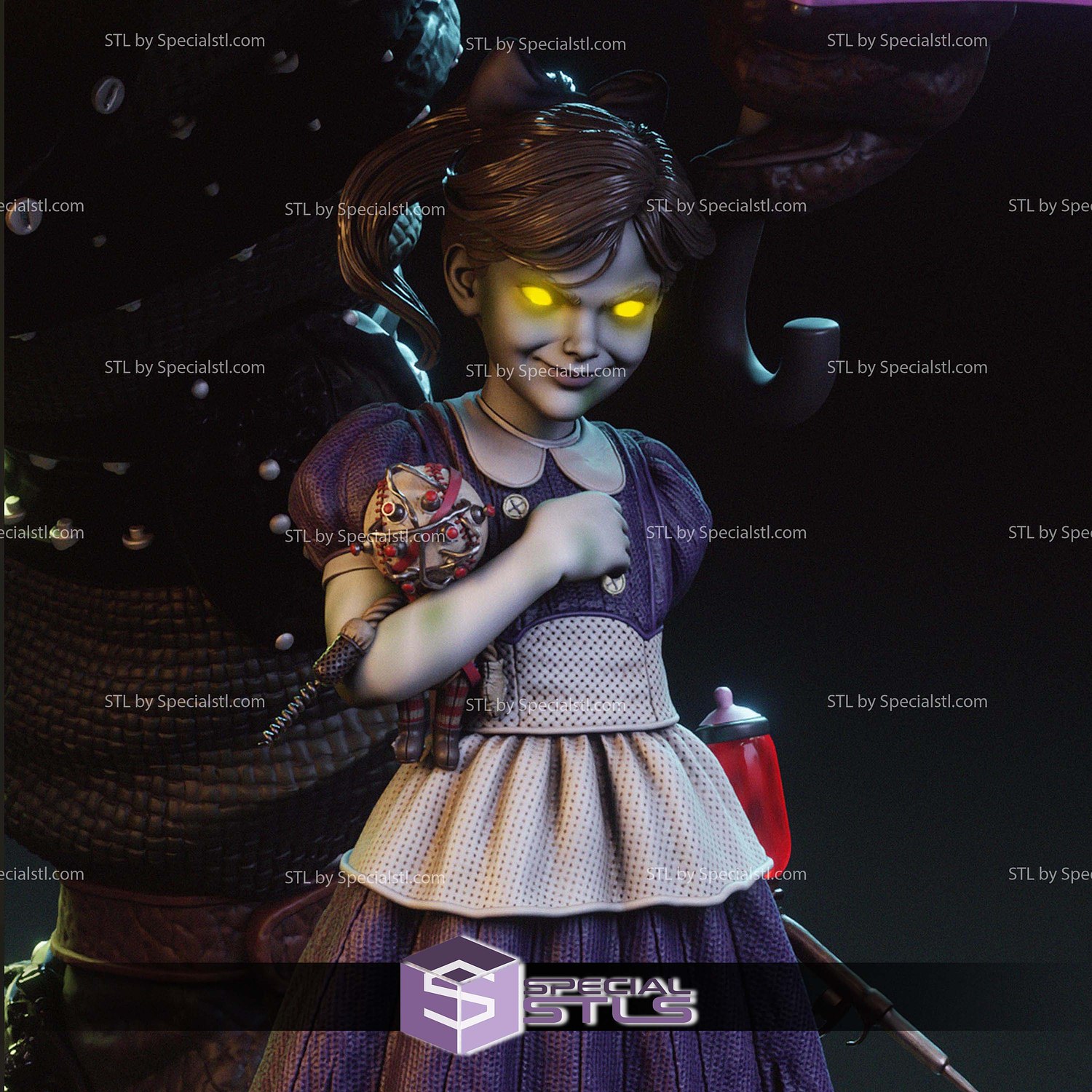 Big Daddy and Little Sister STL Files 3D Model — view 8