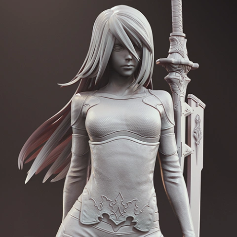 YoRHa A2 Standing Posture 3D Printing Model | Assembly STL Model