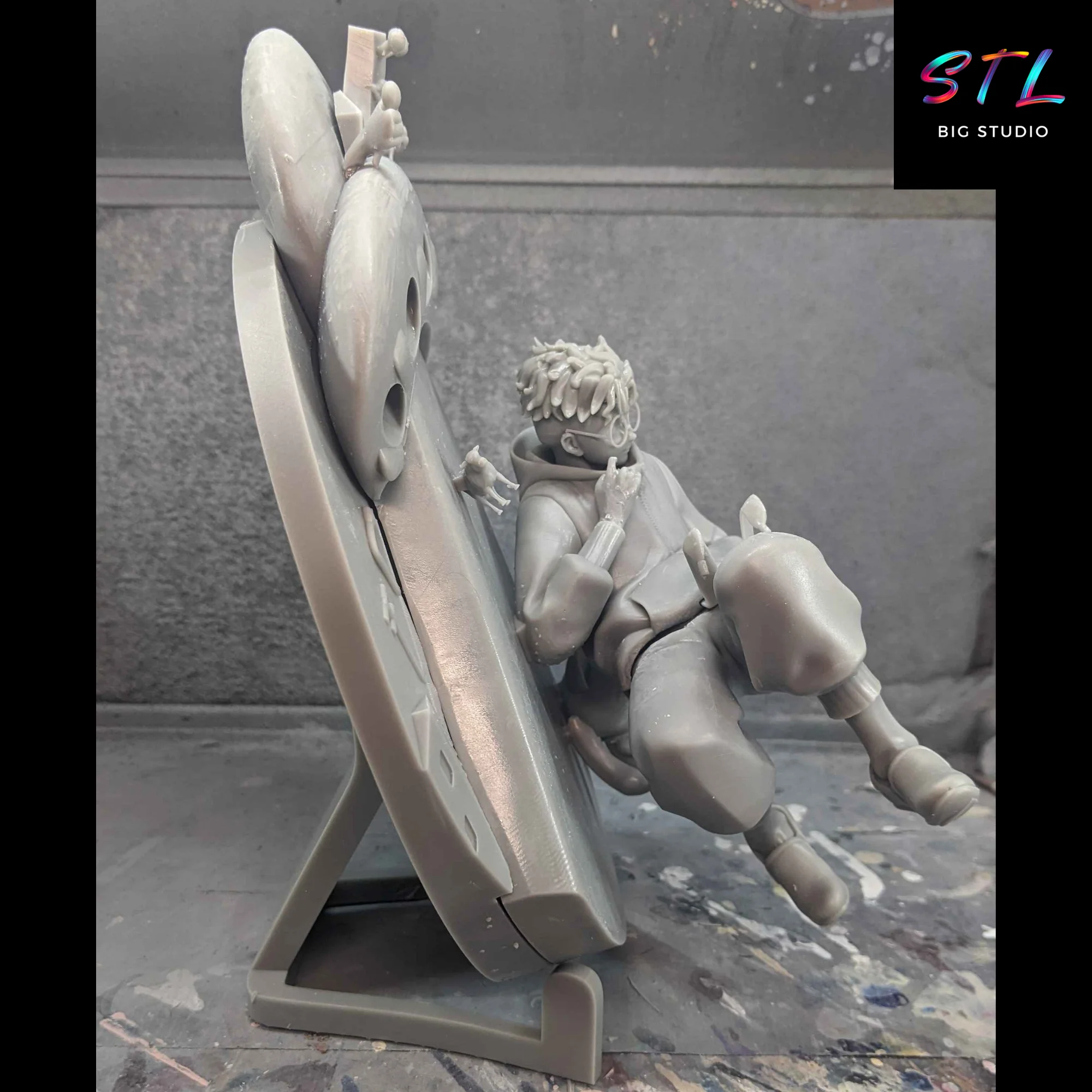 Okarun STL Diorama | UFO Abduction Scene | 3D Printable Figure | Dan Da Dan Model — view 4