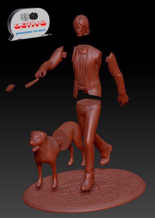 John Wick 3D STL Model — view 5