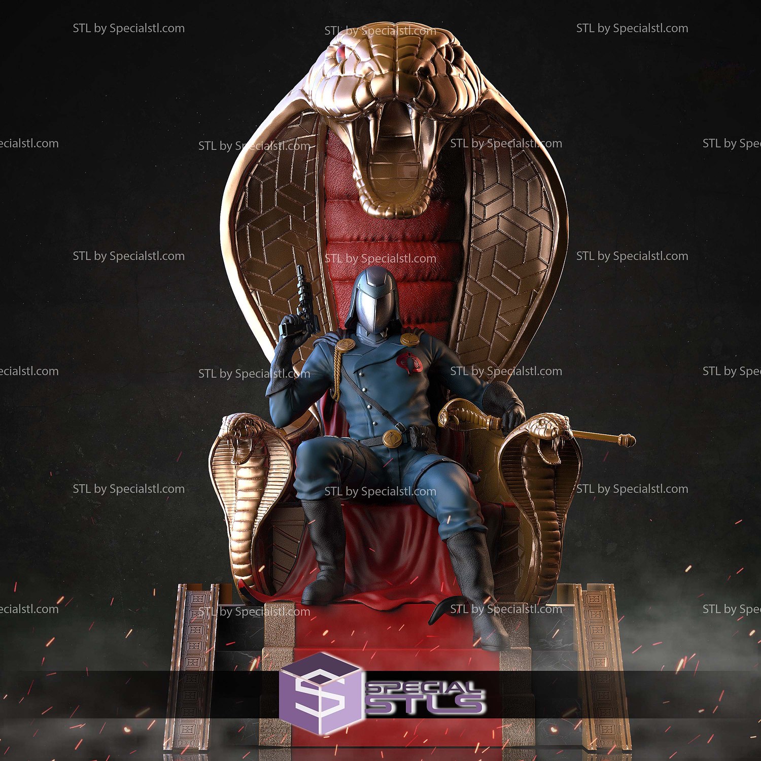 Cobra Commander Throne STL Files 3D Model — view 3