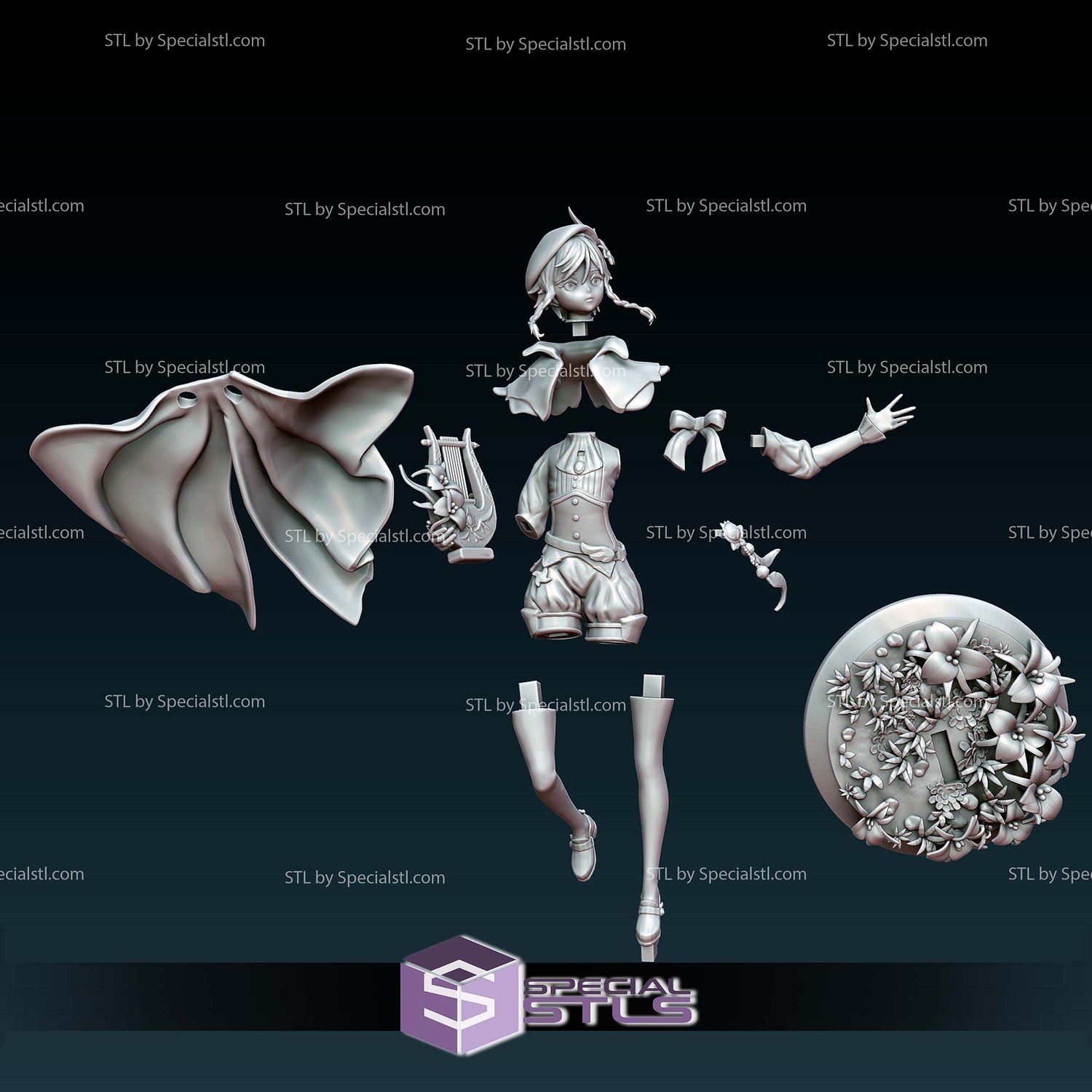 Venti Genshin Impact V2 3D Printer Files STL Model — view 5