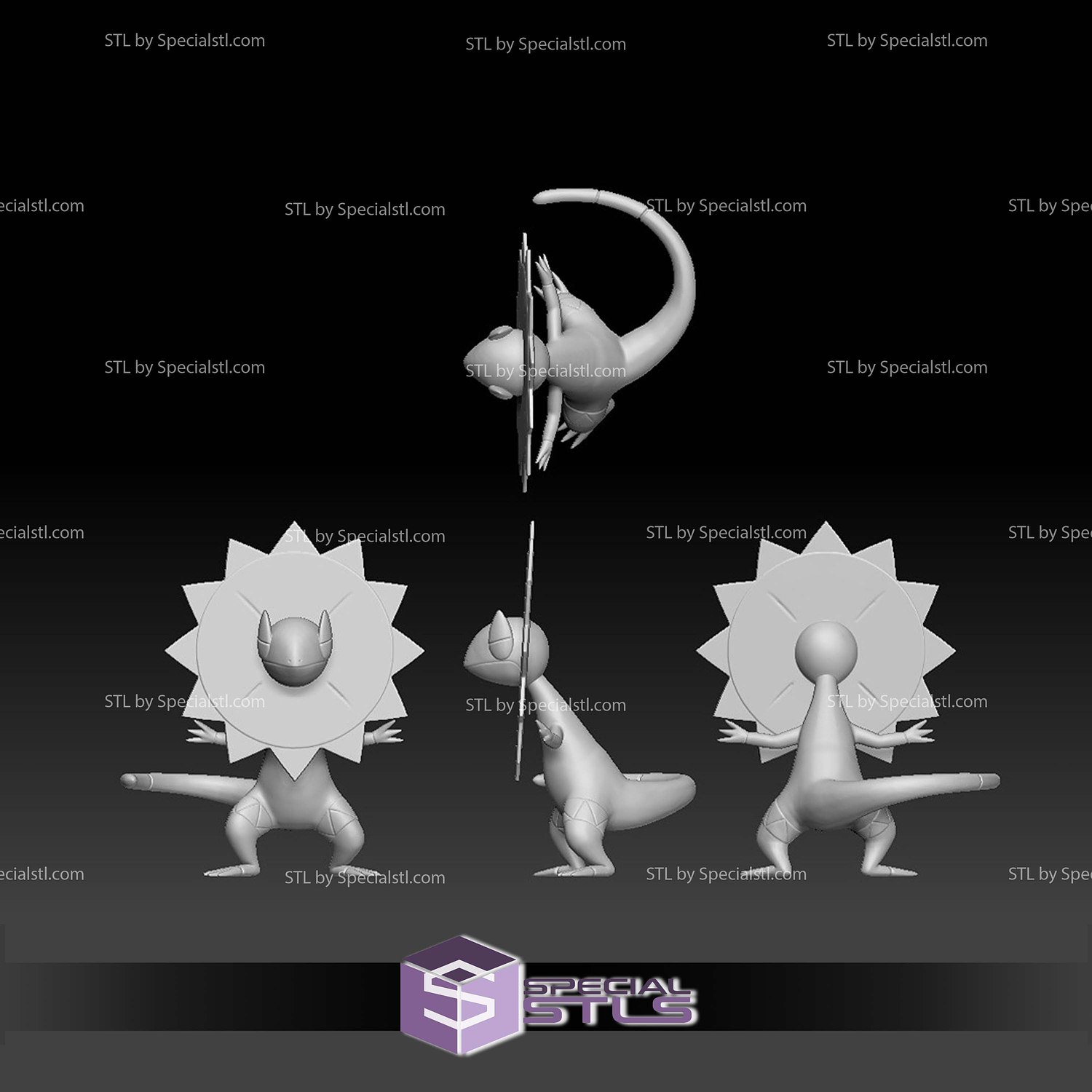 Pokemon STL Collection Helioptile Heliolisk 3D Model — view 2