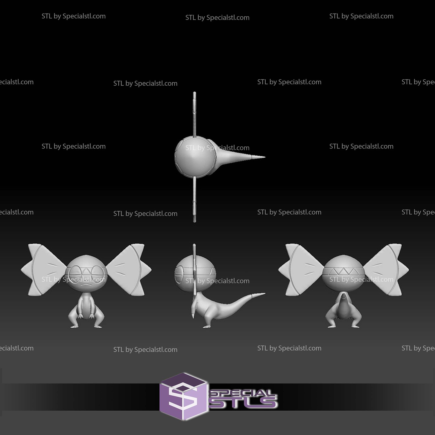 Pokemon STL Collection Helioptile Heliolisk 3D Model — view 3