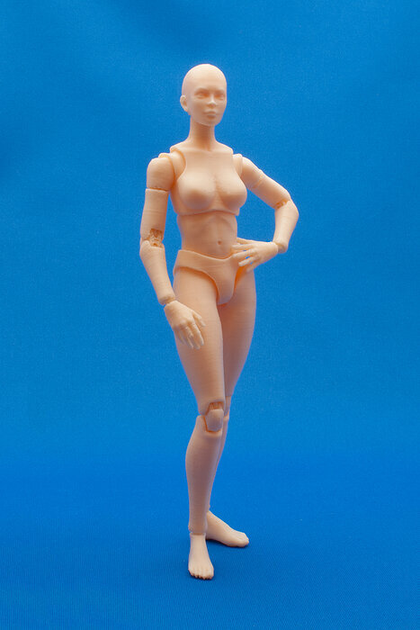 Articulated Poseable Female Figure 3D STL Model — view 2