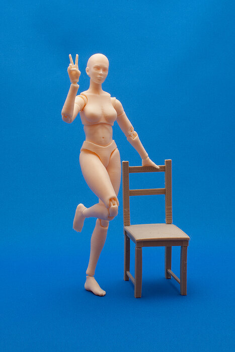 Articulated Poseable Female Figure 3D STL Model — view 3
