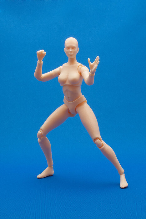 Articulated Poseable Female Figure 3D STL Model — view 5