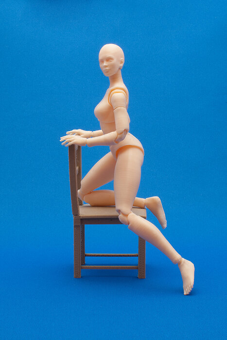 Articulated Poseable Female Figure 3D STL Model — view 6
