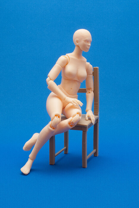 Articulated Poseable Female Figure 3D STL Model — view 7