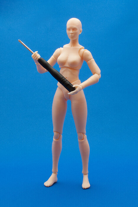 Articulated Poseable Female Figure 3D STL Model — view 8