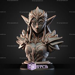 Mini Fantasy STL Collection Elf Queen Bust 3D Model