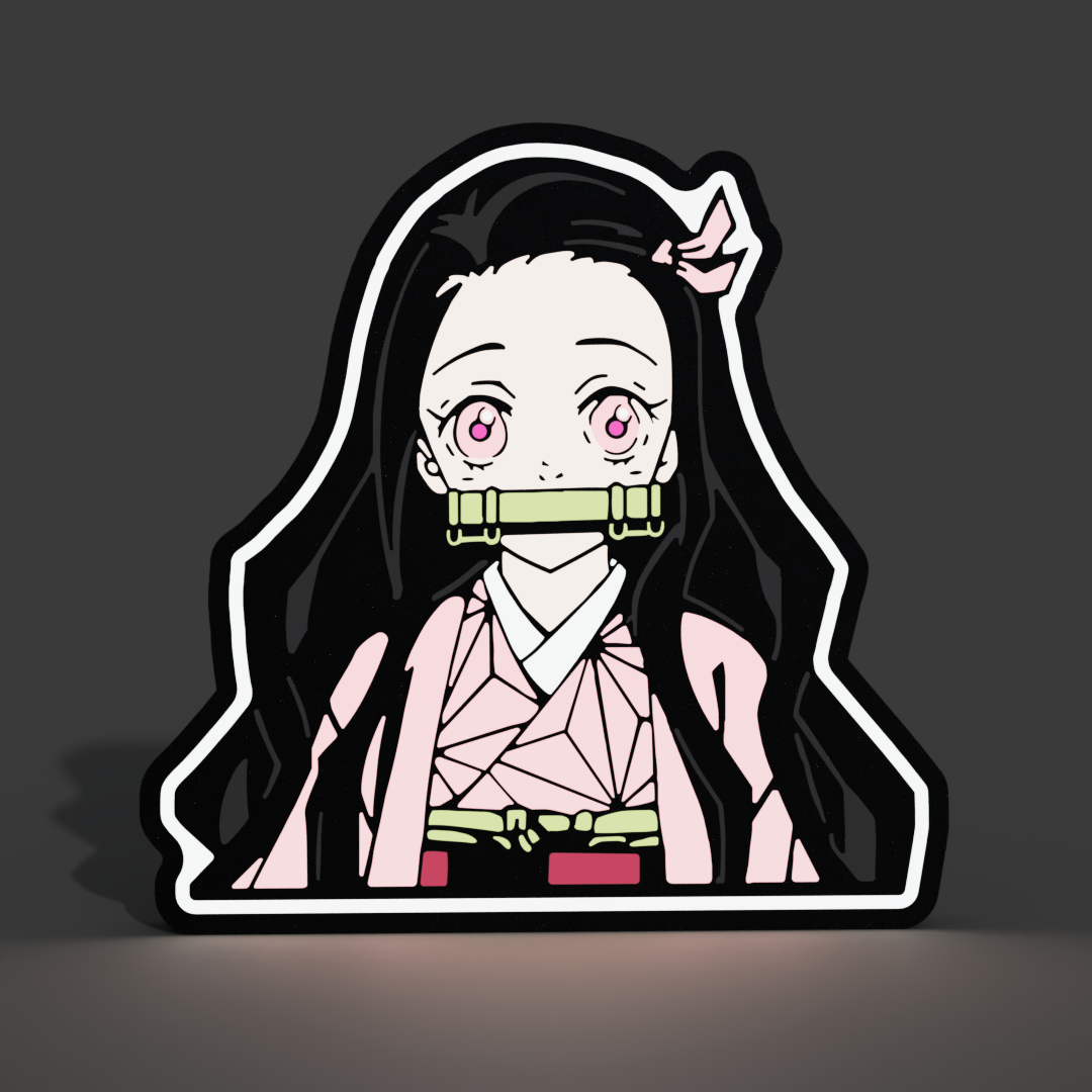 Nezuko Demon Slayer Lightbox LED Lamp 3D STEP Model