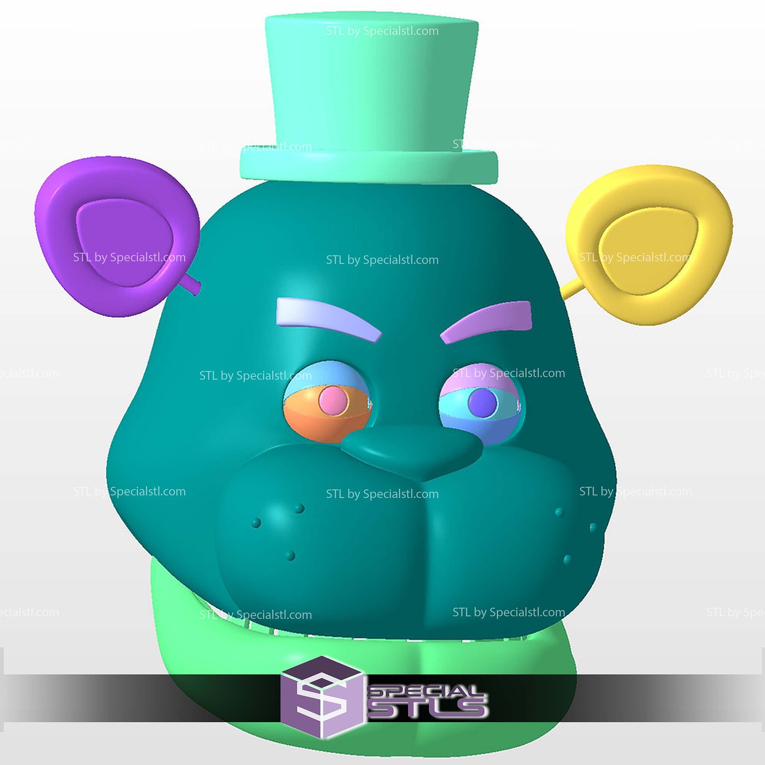 Cosplay STL Files Freddy Fazbear Helmet Five Nights at Freddy 3D Model — view 3