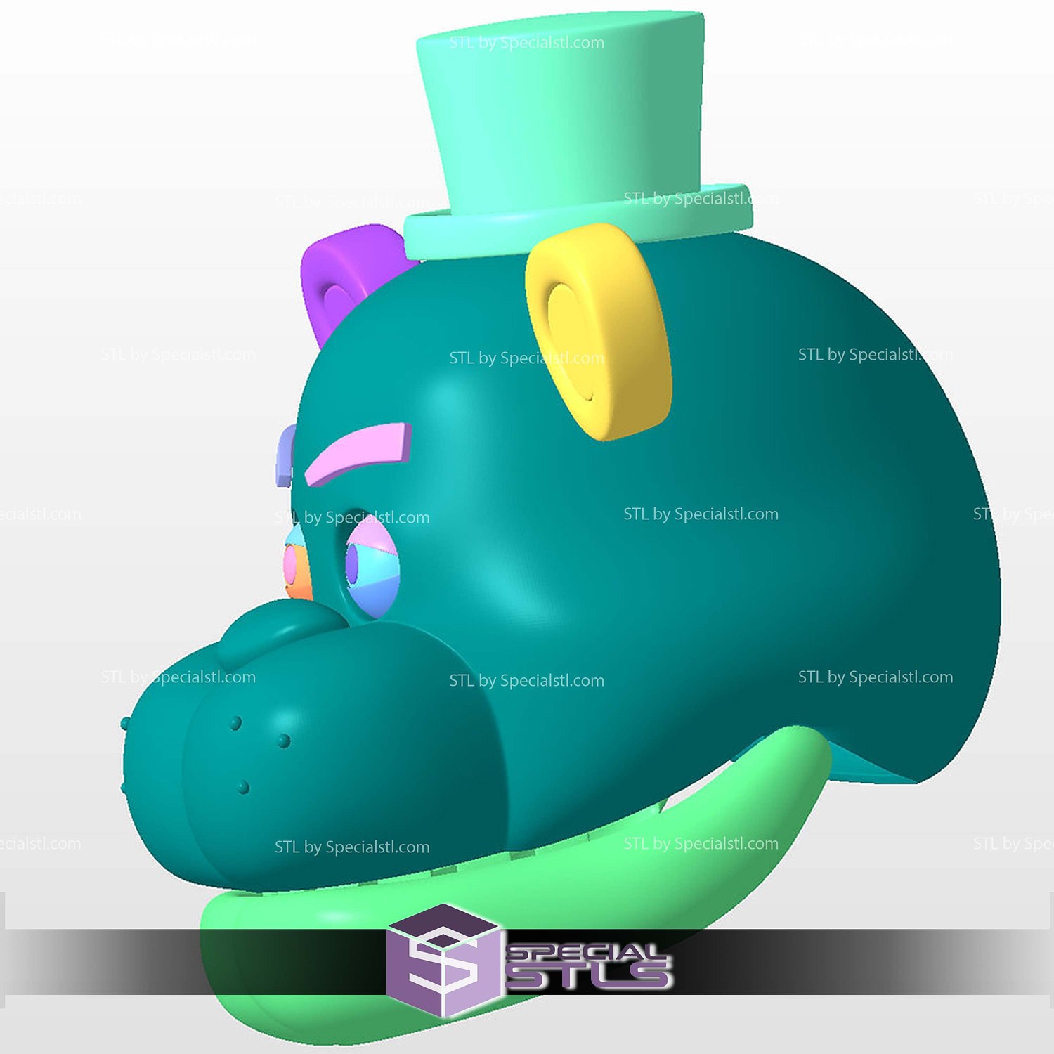 Cosplay STL Files Freddy Fazbear Helmet Five Nights at Freddy 3D Model — view 4