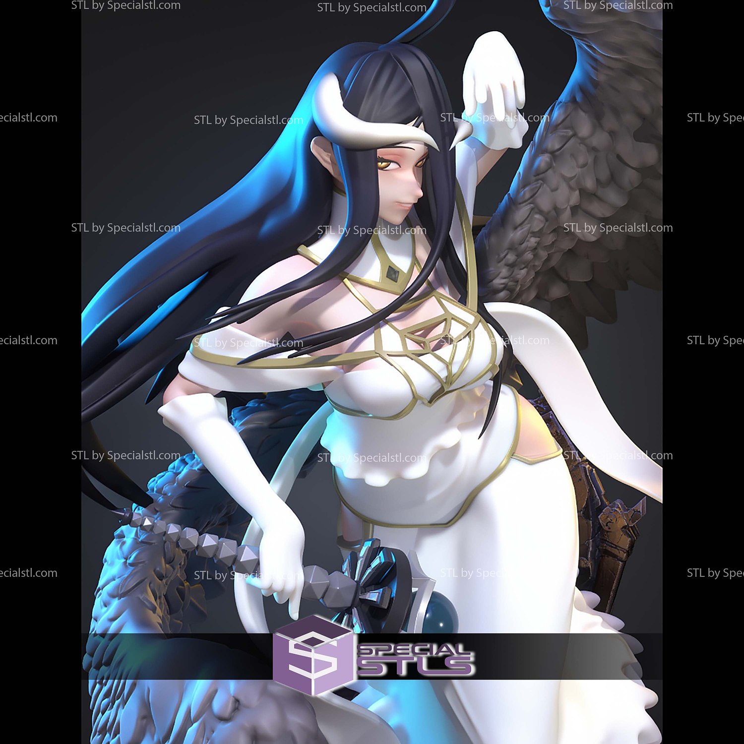 The Winged Overseer Albedo Overlord STL Files 3D Model — view 4