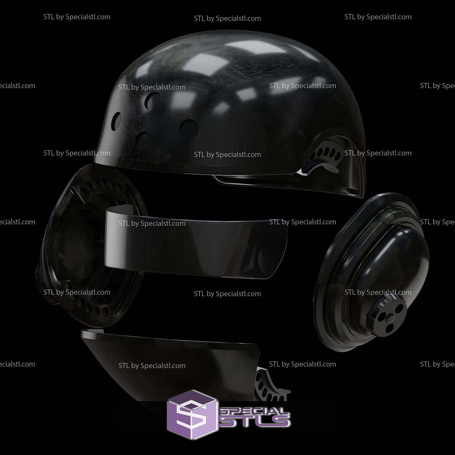 Cosplay STL Files Groundcrew Helmet 3D Model — view 7